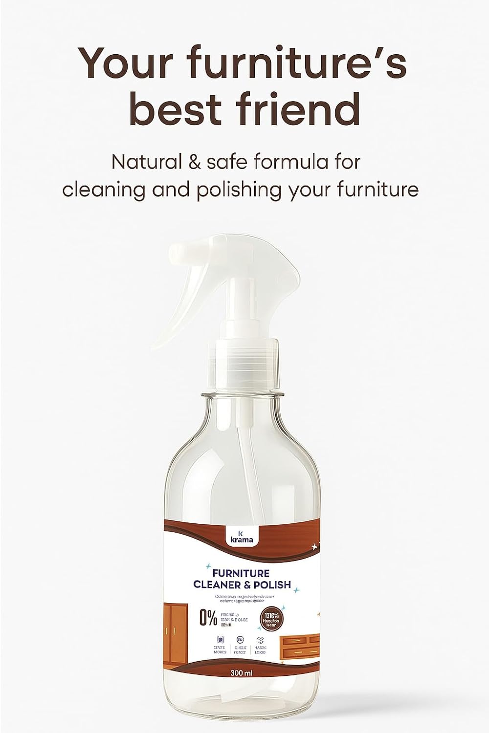 Furniture Cleaner and Polish - Clean your furniture and restore its natural shine in just one use 300ml | 1 Bottle