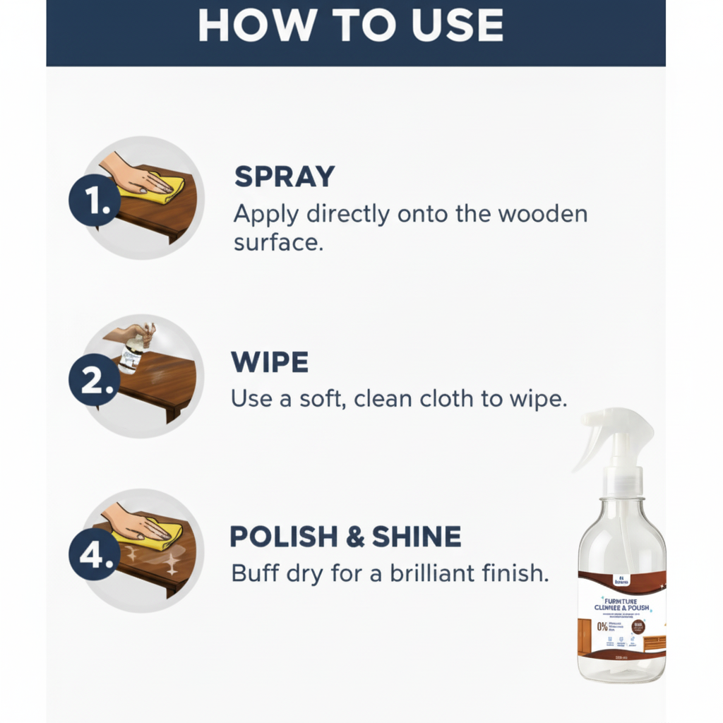 Furniture Cleaner and Polish - Clean your furniture and restore its natural shine in just one use 300ml | 1 Bottle