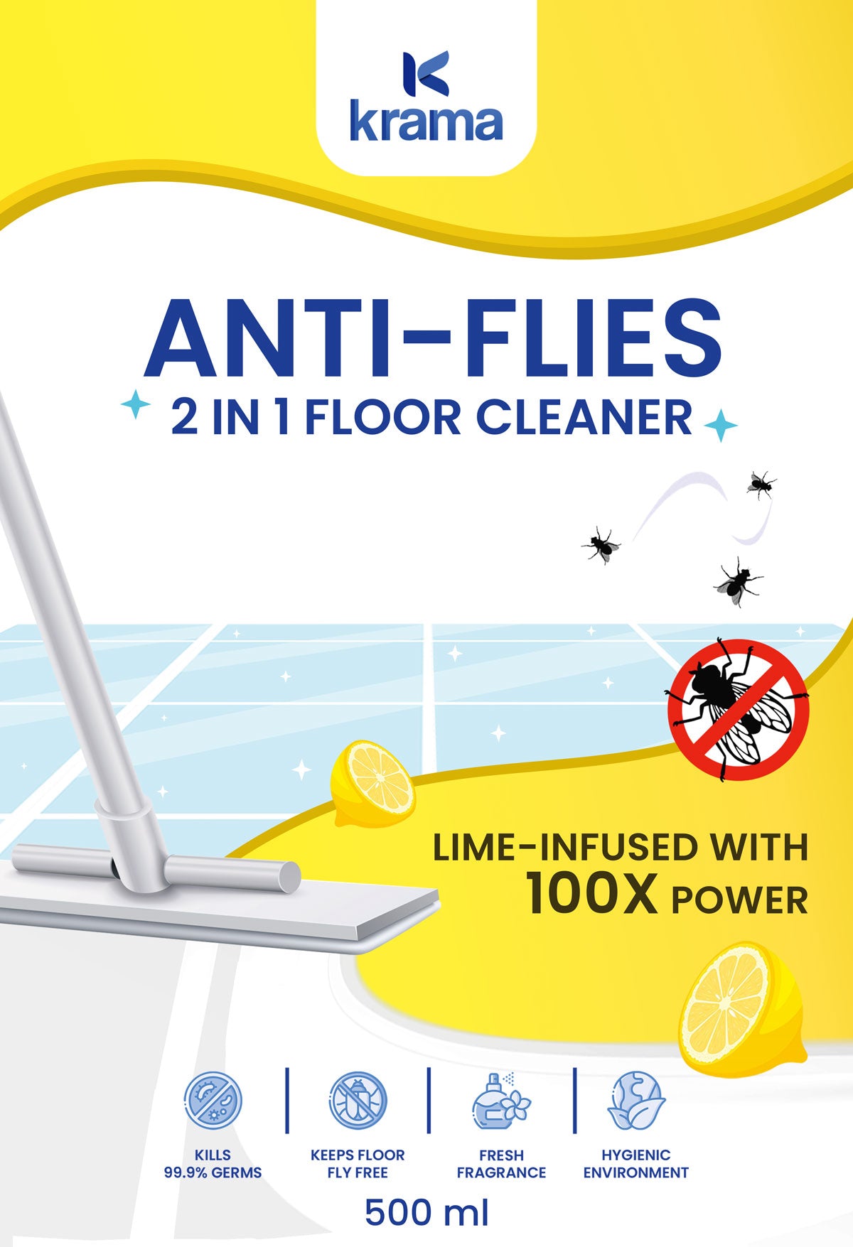 Anti-Flies Floor Cleaner– Safe for Kids & Pets, Keeps Flies Away | 500 ML