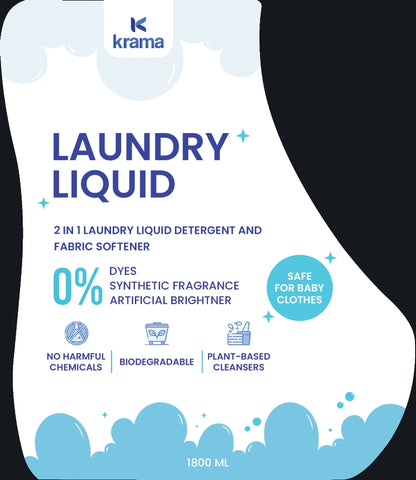 Natural Laundry Detergent Liquid (1 Litre) | 3 Bottles