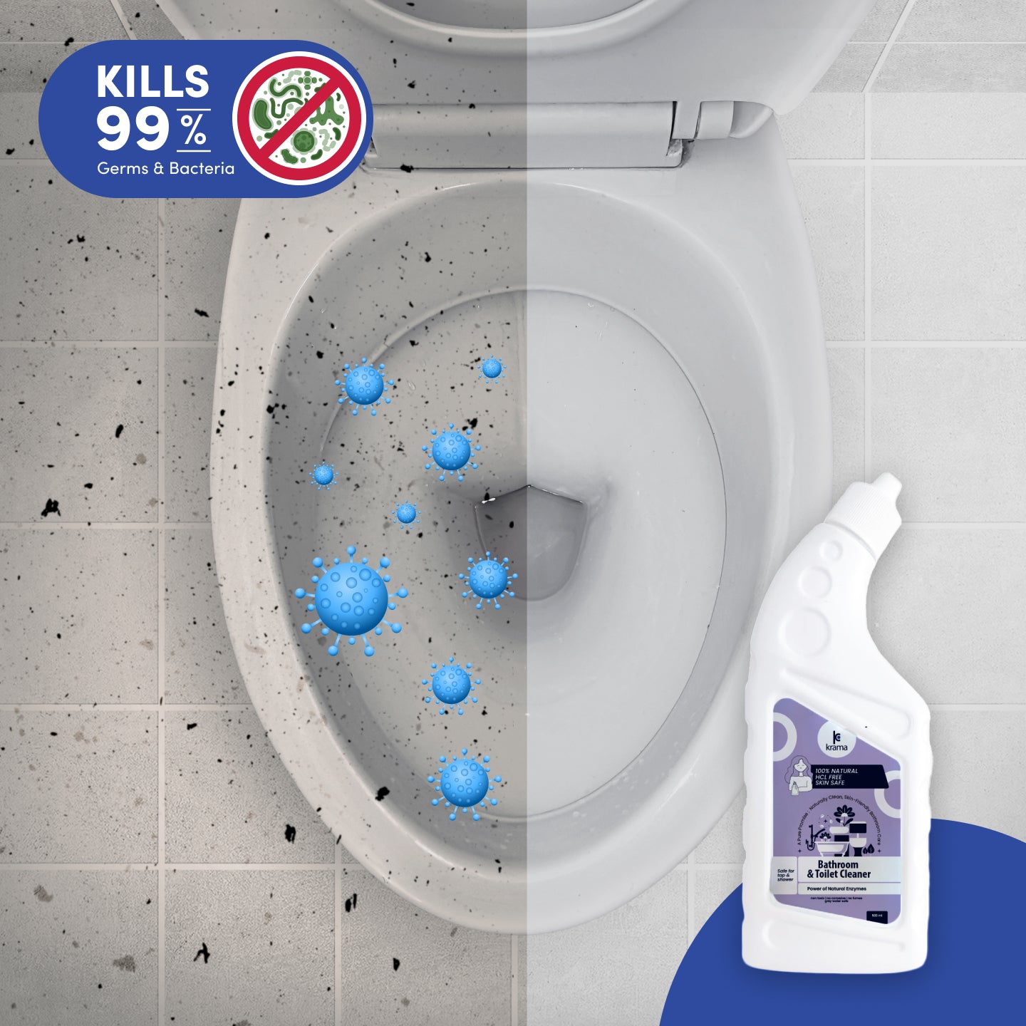 Natural Toilet and Bathroom Cleaner (500 ML) | 1 Bottle