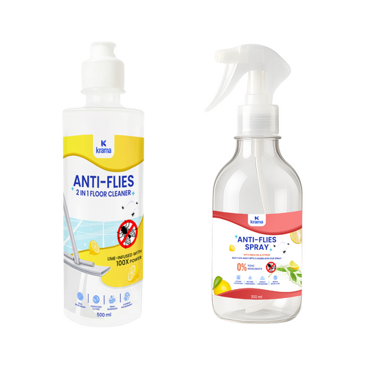 Anti-Fly Spray + Anti-Flies Floor Cleaner– Safe for Kids & Pets, Keeps Flies Away (500 ML)