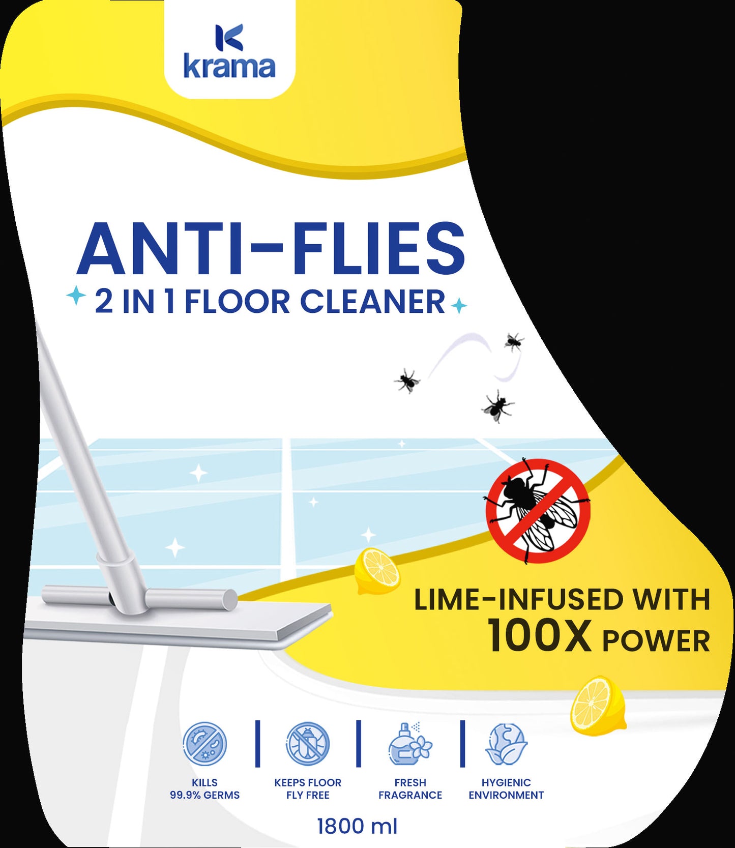 Anti-Flies Floor Cleaner– Safe for Kids & Pets, Keeps Flies Away | 1800 ML