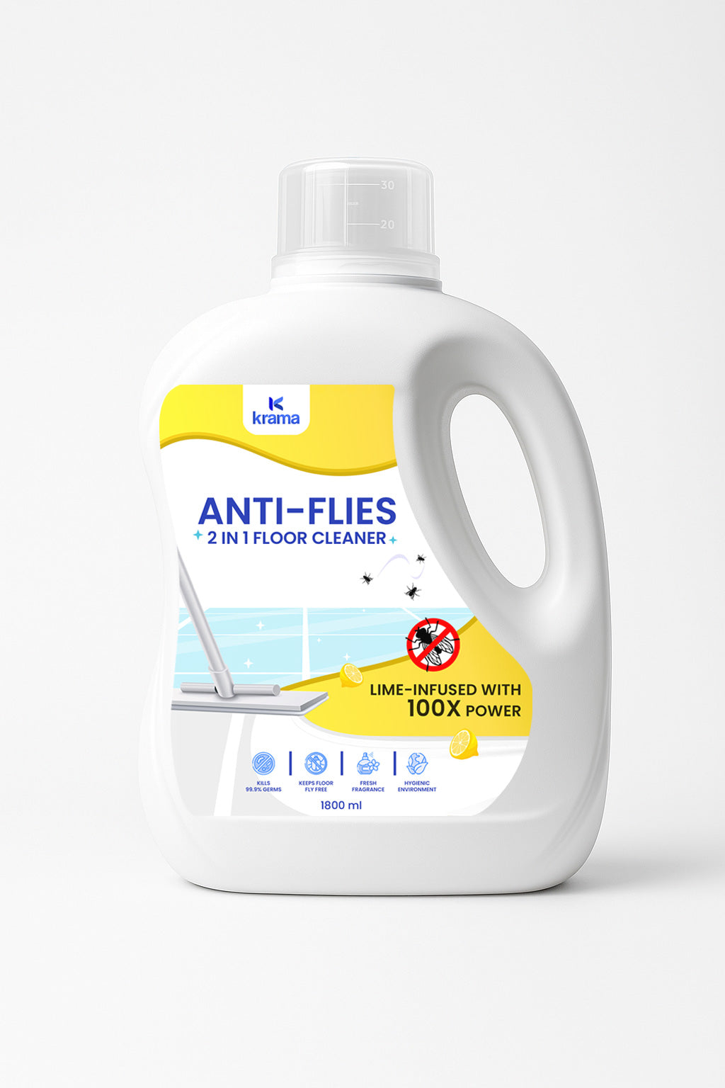 Anti-Flies Floor Cleaner– Safe for Kids & Pets, Keeps Flies Away | 1800 ML